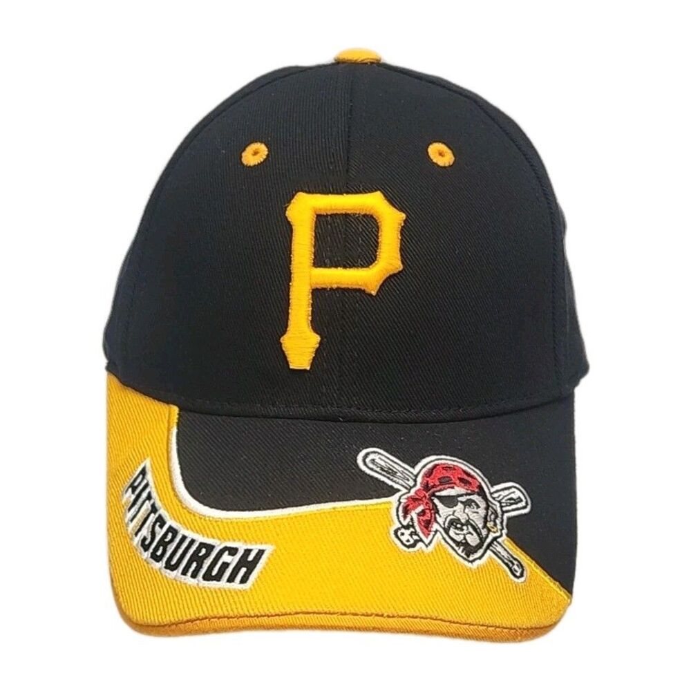 Pittsburgh Pirates Hat MLB Black Gold Adjustable Strapback Cap Fan Favorite OSFA